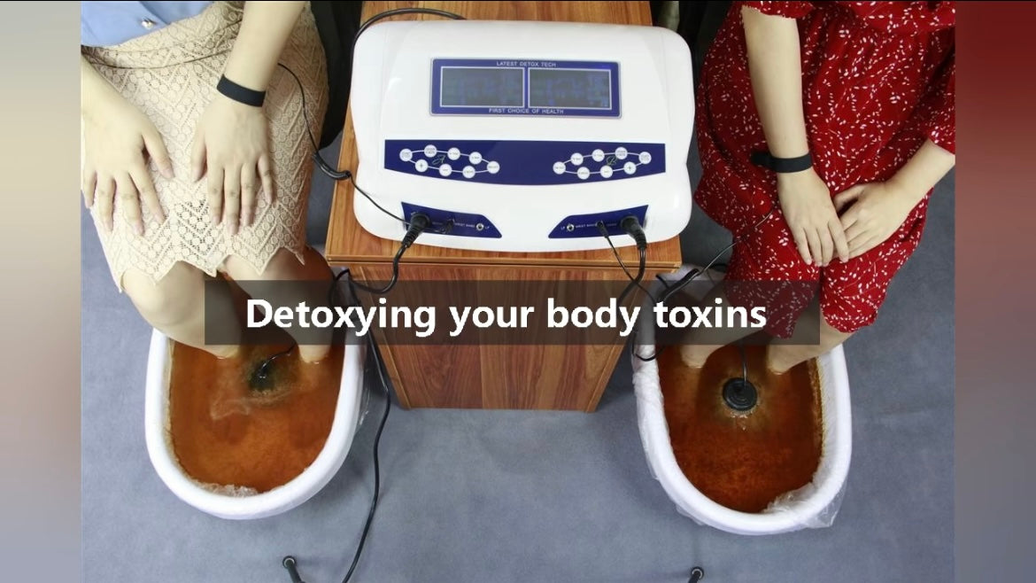 Dual Ion Detox Foot Spa Machine Ionic Foot Bath with Heating Belt & TENS Pad for Body Muscle Relaxation
