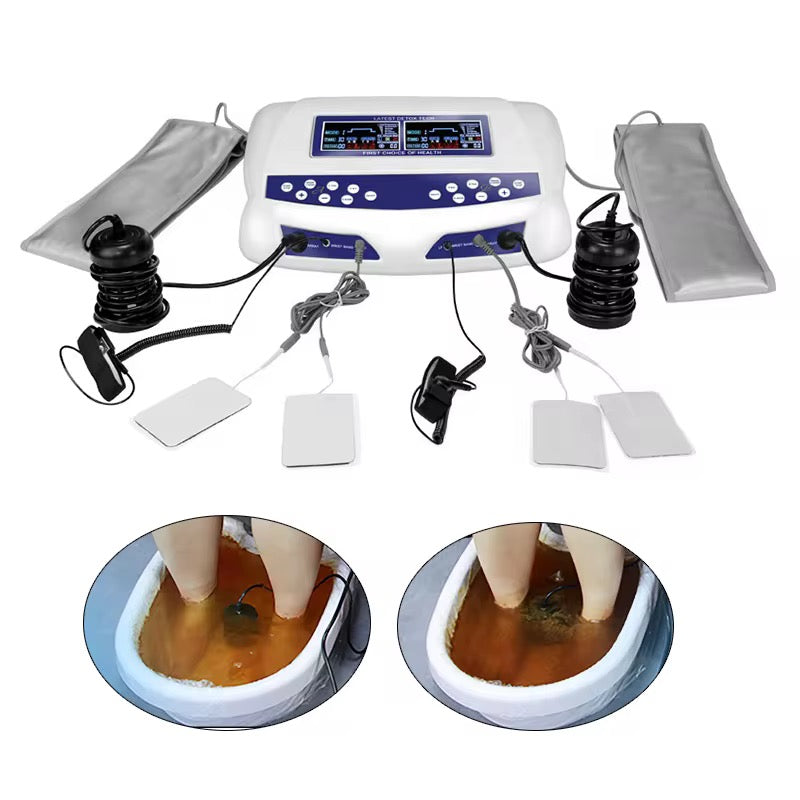 Dual Ion Detox Foot Spa Machine Ionic Foot Bath with Heating Belt & TENS Pad for Body Muscle Relaxation