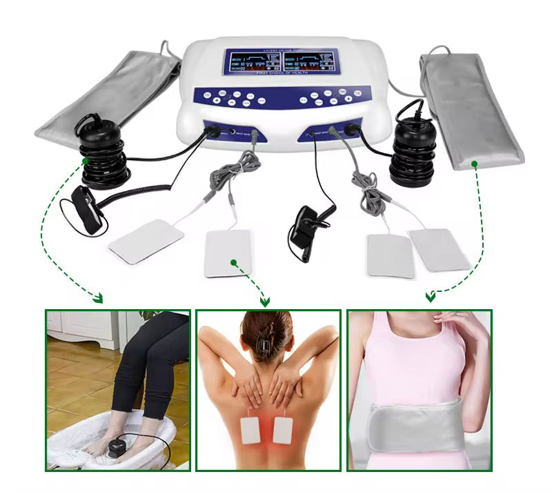 Dual Ion Detox Foot Spa Machine Ionic Foot Bath with Heating Belt & TENS Pad for Body Muscle Relaxation