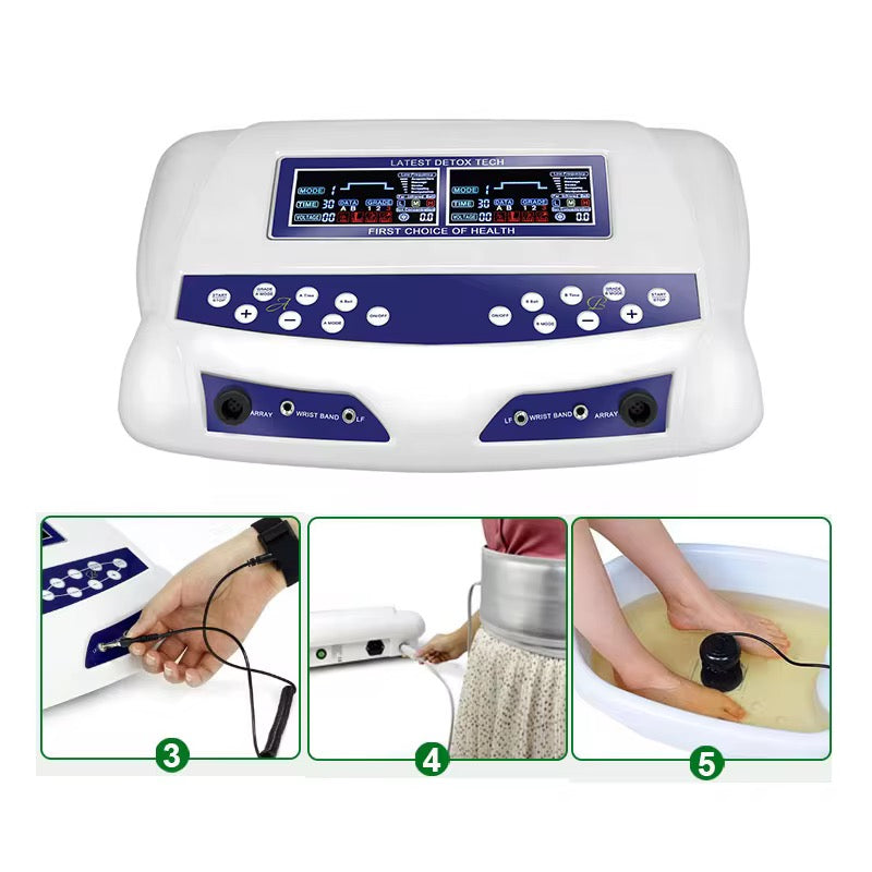Dual Ion Detox Foot Spa Machine Ionic Foot Bath with Heating Belt & TENS Pad for Body Muscle Relaxation